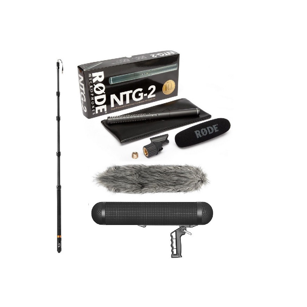 RØDE NTG-2 Microphone Kit + E-Image BS-M80 Windshield + Carbon Boom Pole BC12P